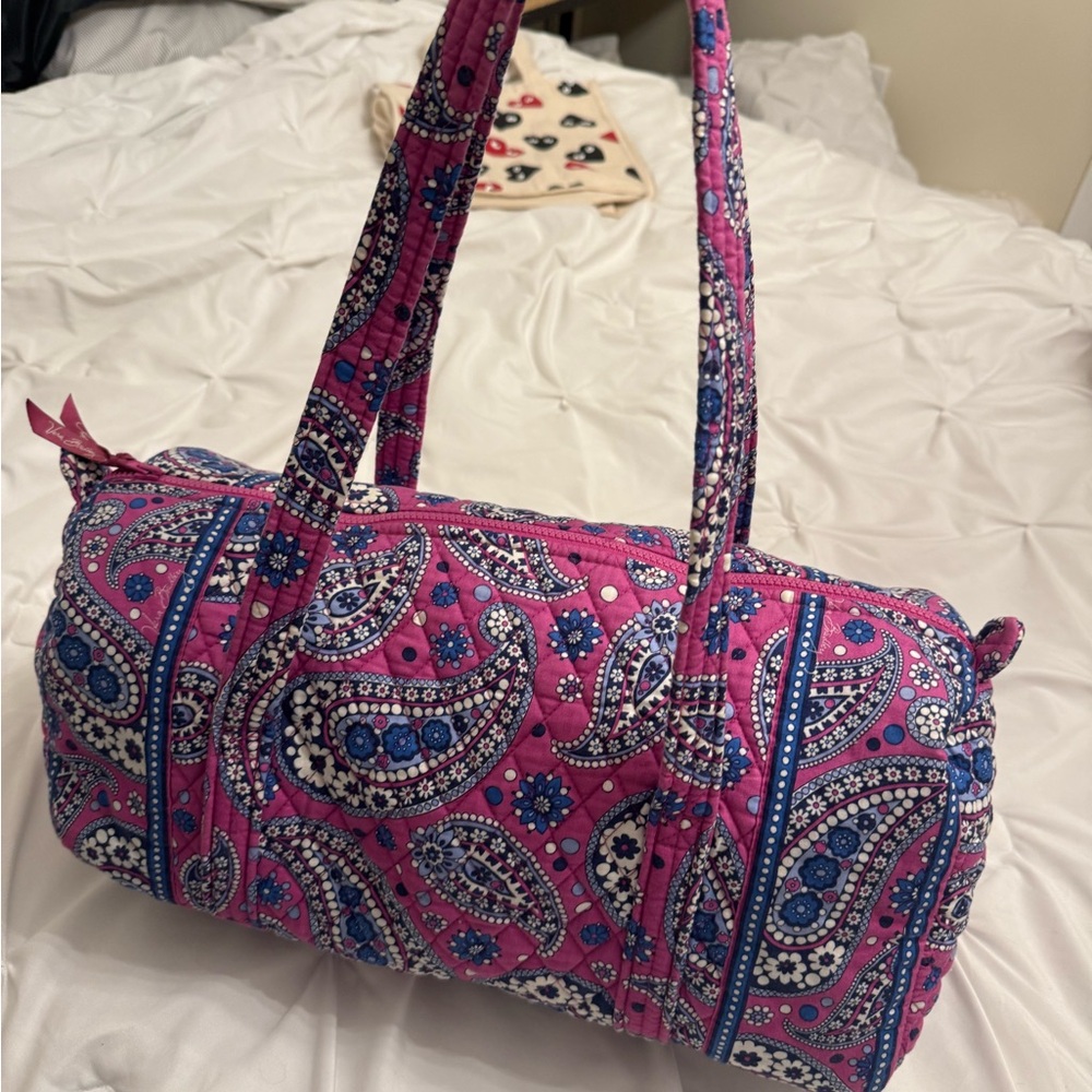 Vera Bradley Pink and Blue Paisley Travel Bag